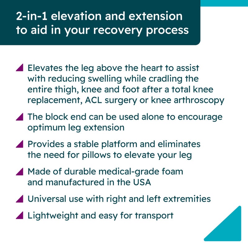 Bone Foam Inc. BoneFoam Knee Buddy Extension/Elevation | Rehab Pillow for After Knee Surgery Recovery | Reduce Swelling | Designed with Surgeons | Increases Range of Motion | Made in USA - Image 4